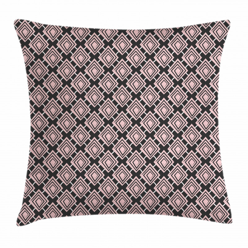 Maze-look Rhombuses Pillow Cover