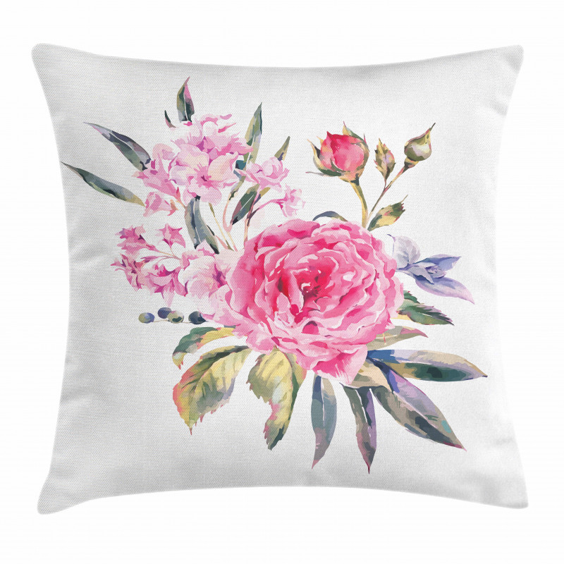 Romantic Roses Bouquet Pillow Cover