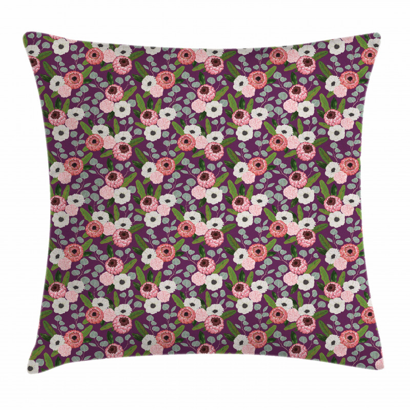 Vibrant Flower Leaves Pillow Cover