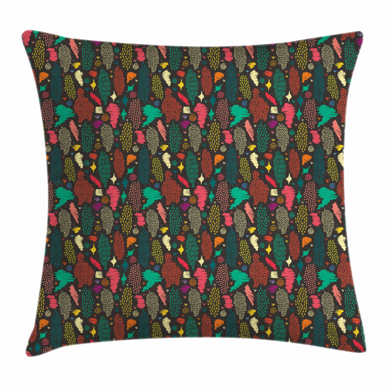 Tribal Shapes Spirals Pillow Cover