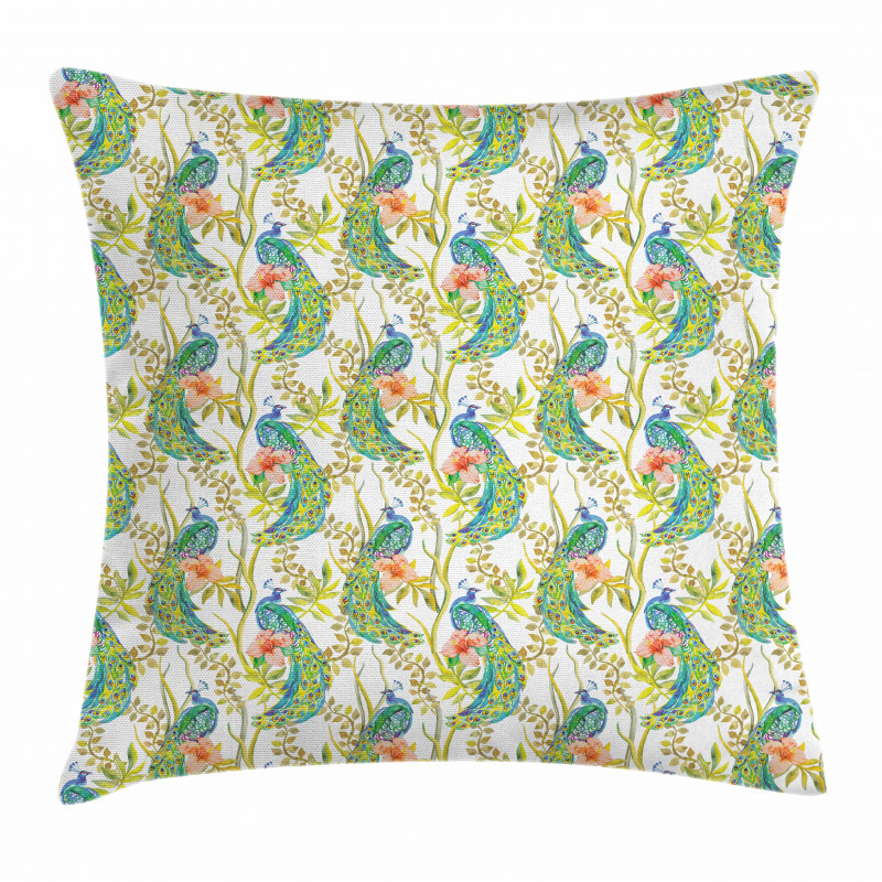 Boho Peacock Feathers Pillow Cover