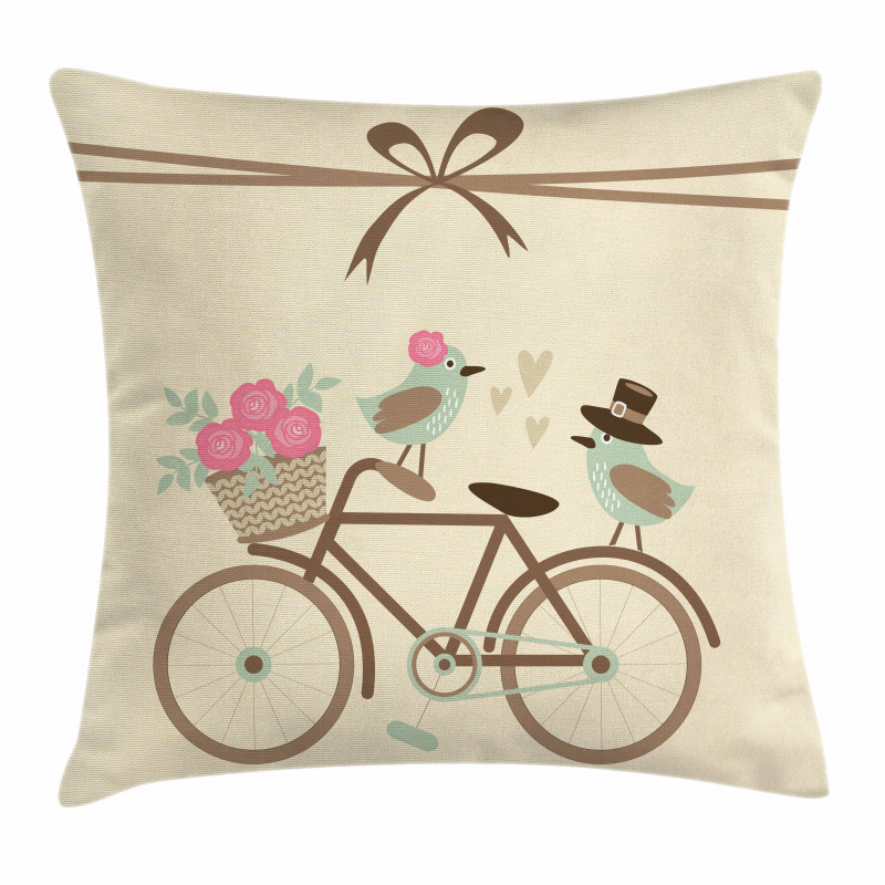 Romantic Bird Couple Pillow Cover