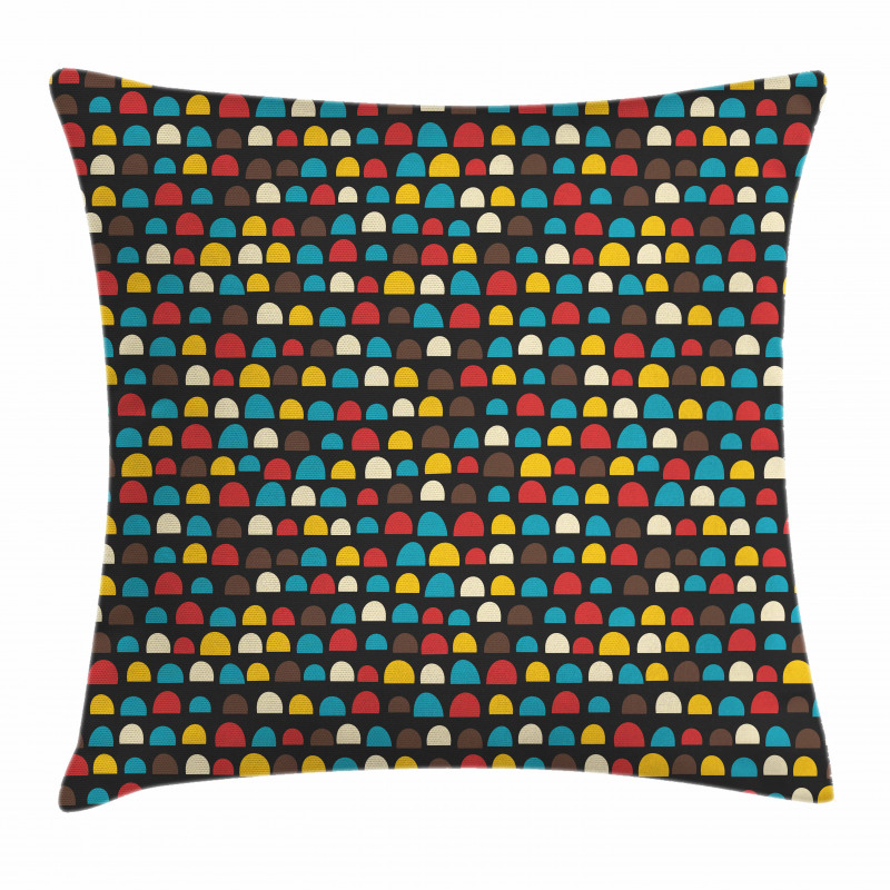 Retro Half Circles Pillow Cover