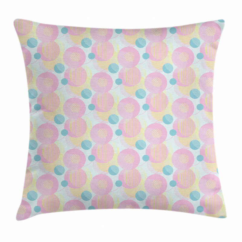Circles with Hatching Pillow Cover
