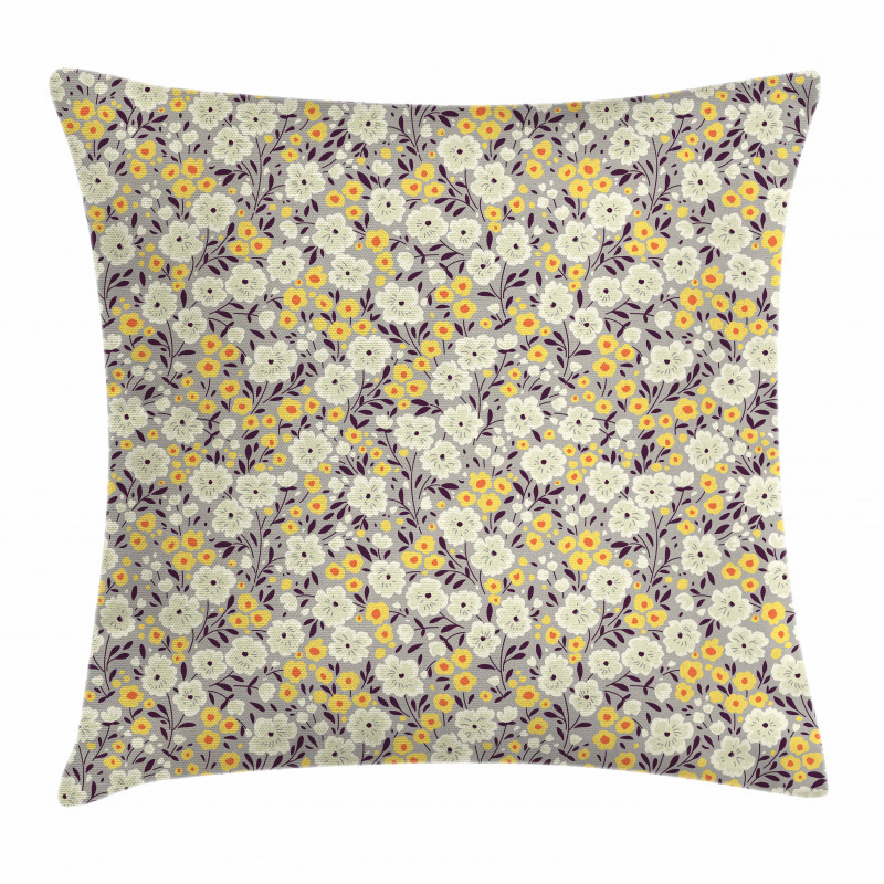 Warm Toned Flower Foliage Pillow Cover