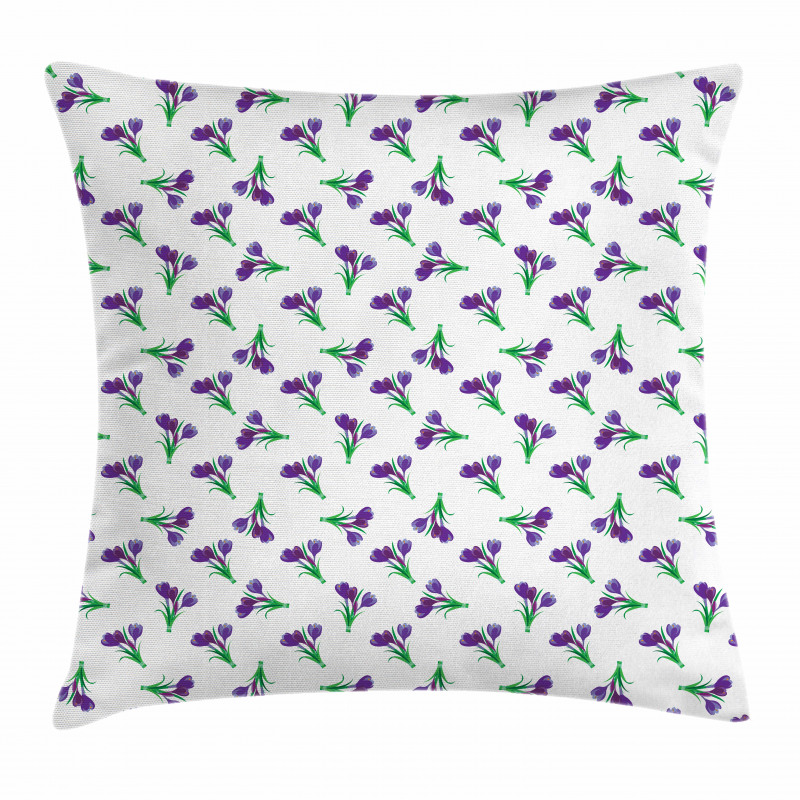 Purple Meadow Flower Posies Pillow Cover