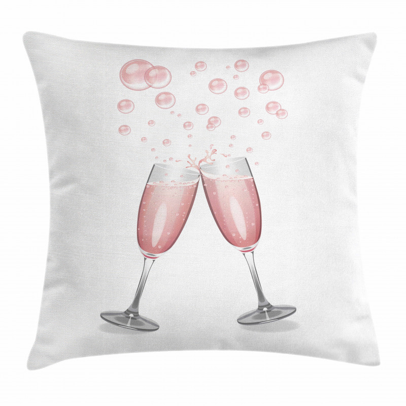 Glasses with Blush Drink Pillow Cover