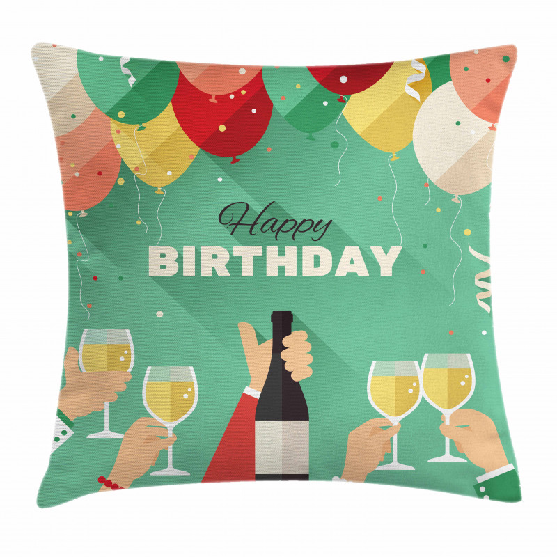 Happy Birthday Greeting Pillow Cover