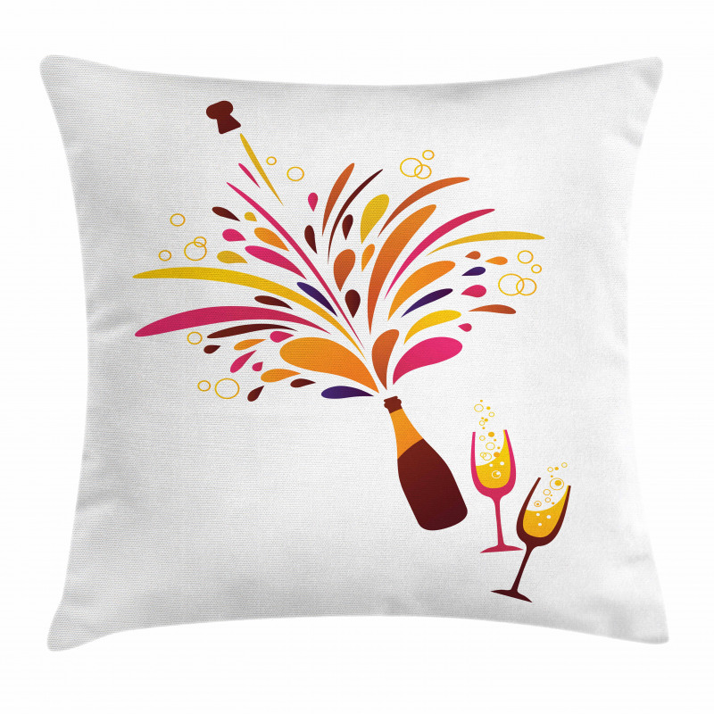 Colorful Champagne Splash Pillow Cover