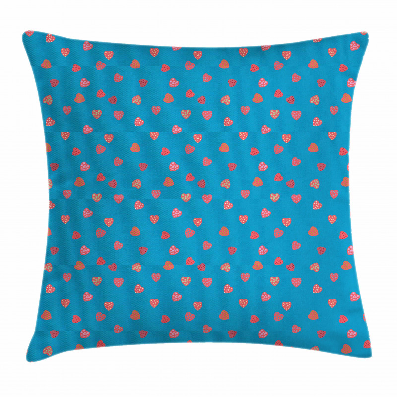 Hearts with Stars and Dots Pillow Cover