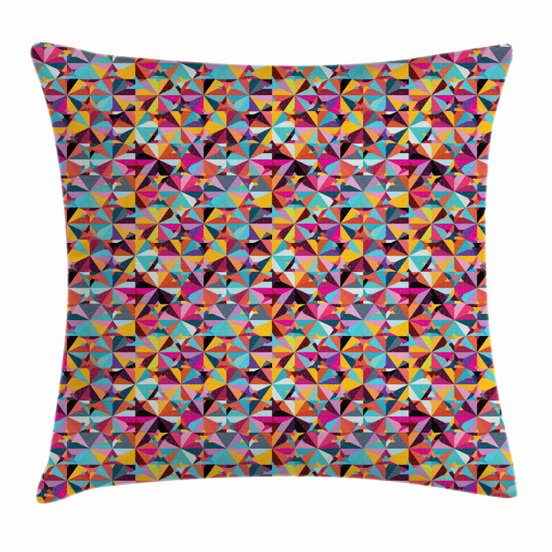 Grunge Complex Triangles Pillow Cover