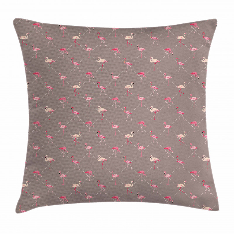 Exotic Birds Checkered Pillow Cover