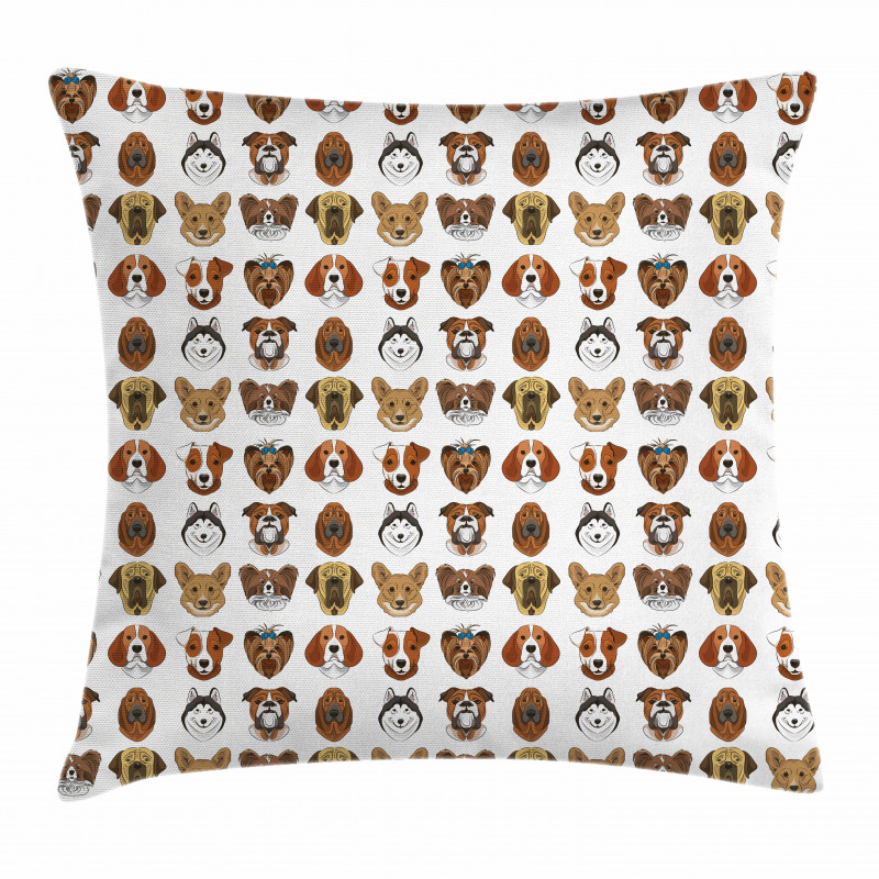 Comical Dog Caricature Design Pillow Cover