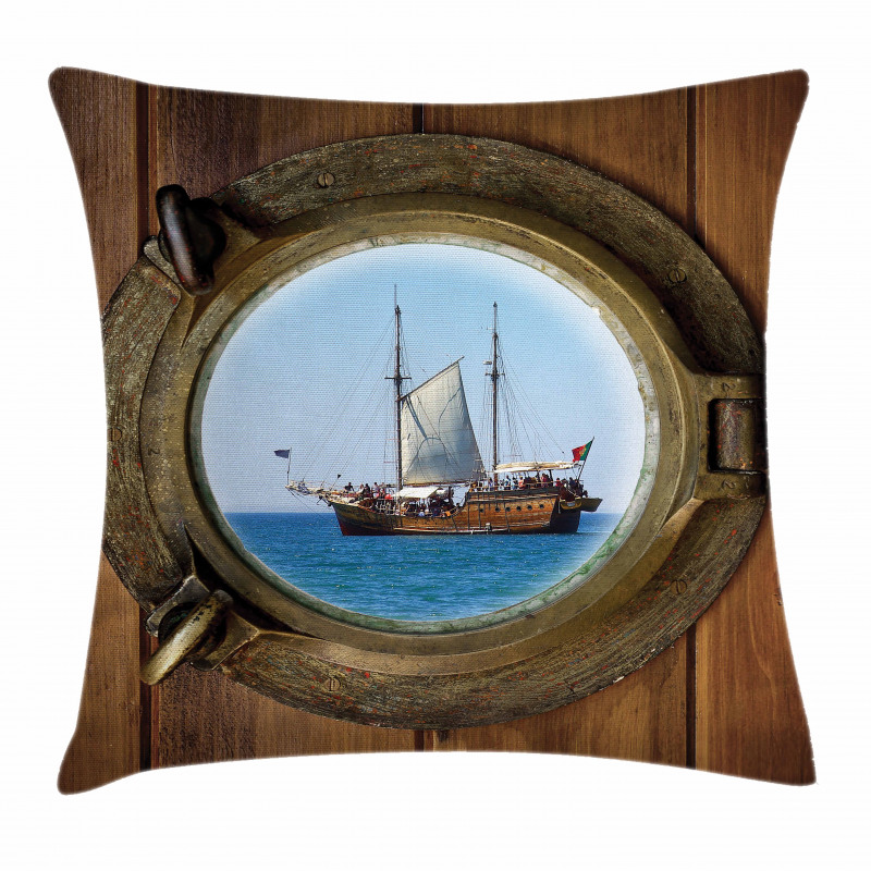 Ship Window with Cruise Pillow Cover