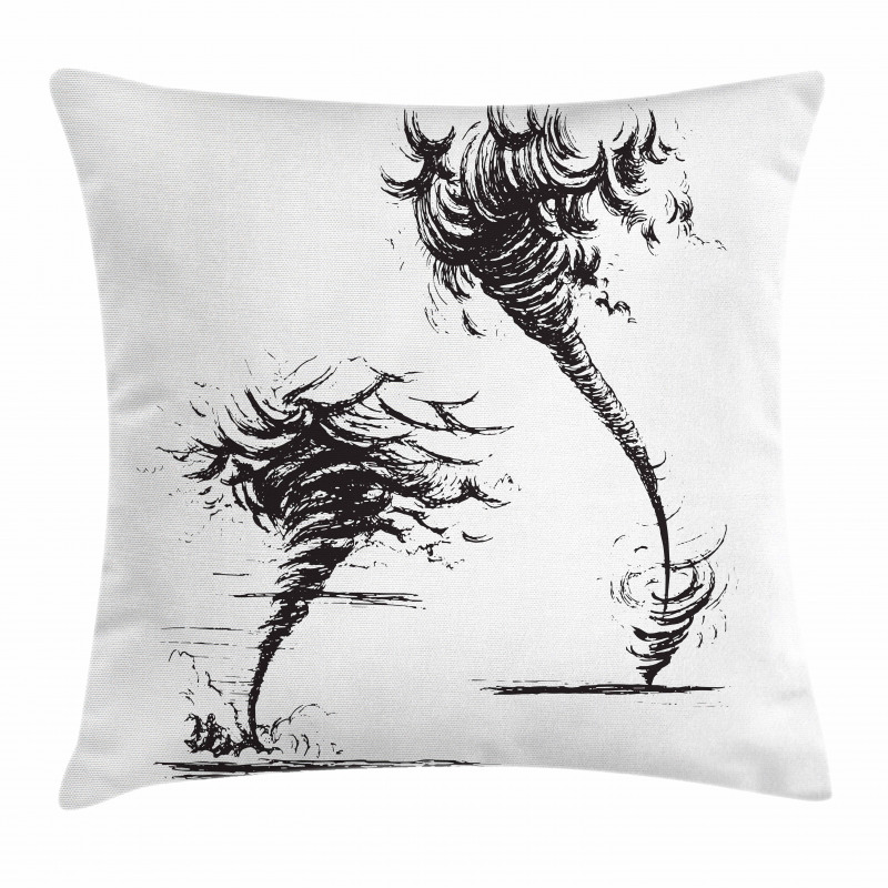 Hurricane in Sketch Style Pillow Cover