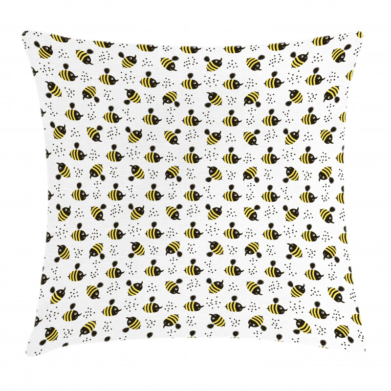Honey Bees Childish Cartoon Pillow Cover