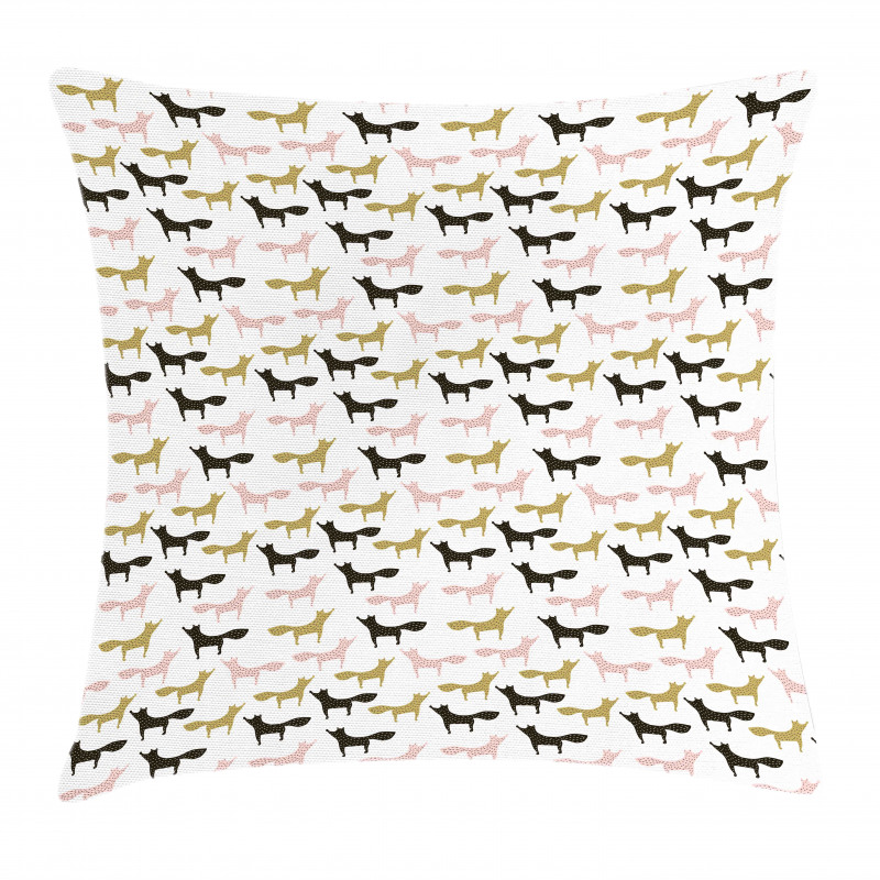 Foxes Pattern with Dots Pillow Cover