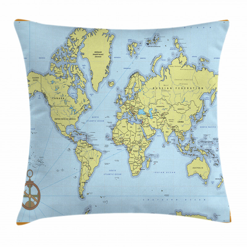 Adventure Detailed Map Pillow Cover