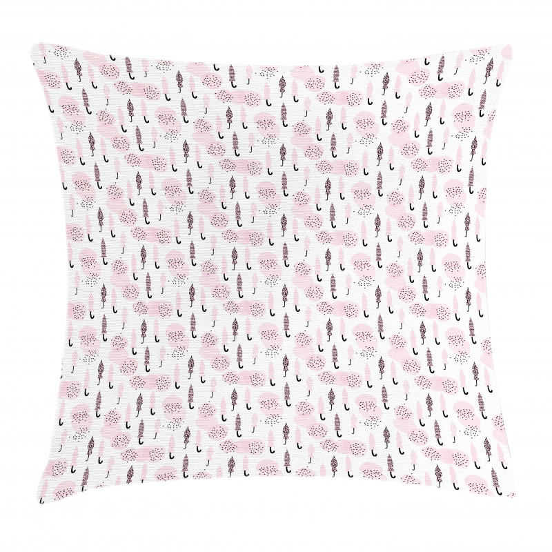 Pink Abstract Doodle Style Pillow Cover