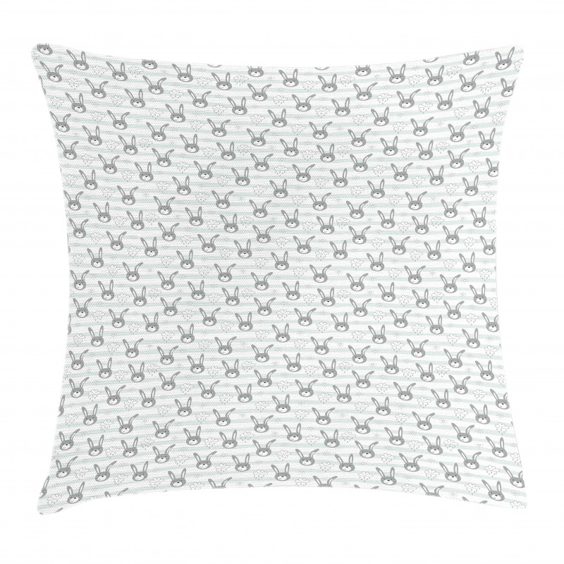 Bunnies and Raining Clouds Pillow Cover