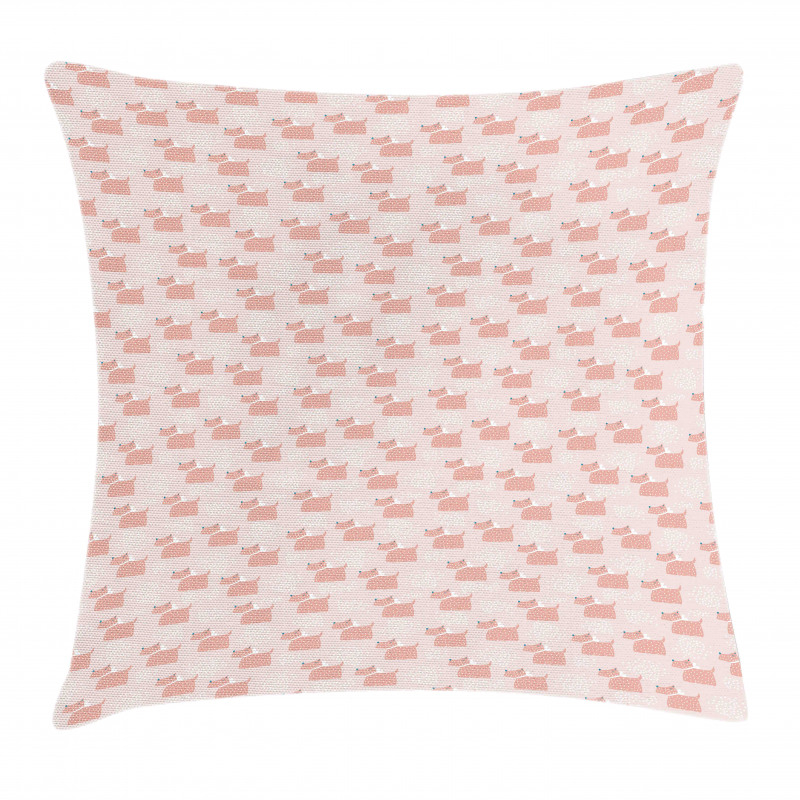 Abstract Puppy Dogs with Dots Pillow Cover