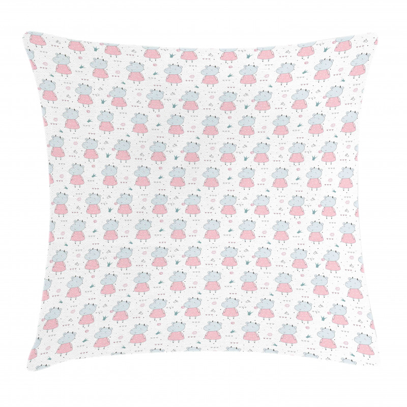 Cows in Dresses and Hearts Pillow Cover