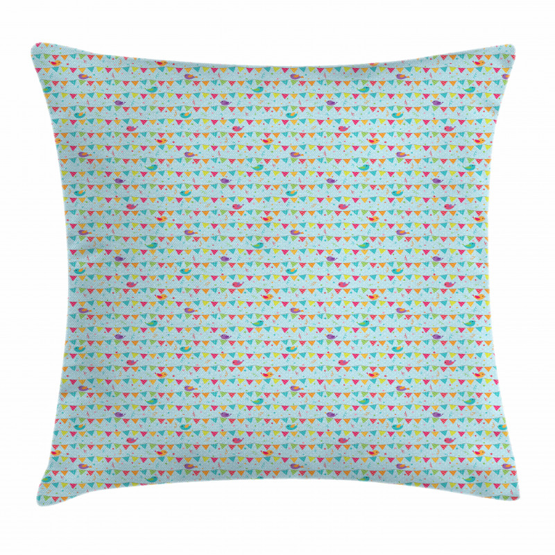 Birds on Festival Flags Pillow Cover