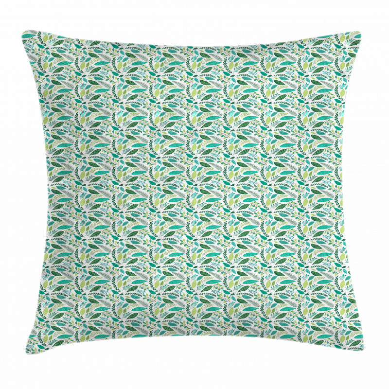 Various Type Green Foliage Pillow Cover