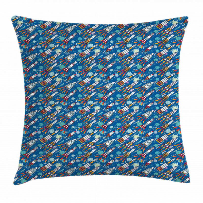 Outer Space Exploration Pillow Cover