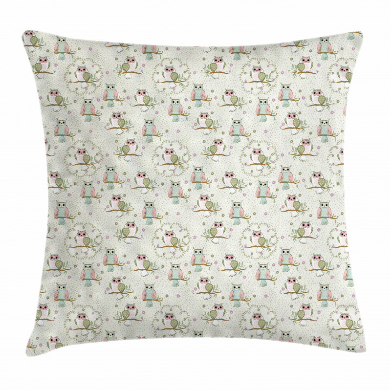 Birds Sitting on the Branches Pillow Cover