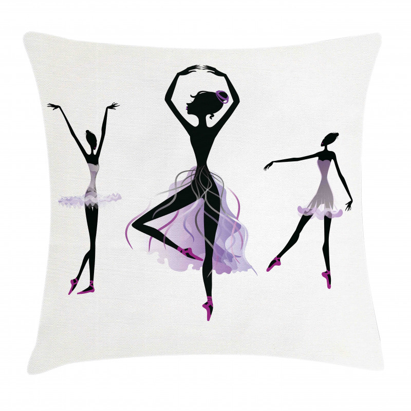 Ballerina Dancer Silhouettes Pillow Cover