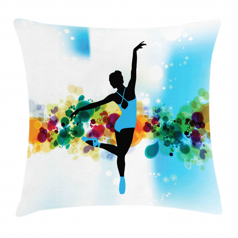 Dancer on Abstract Backdrop Pillow Cover