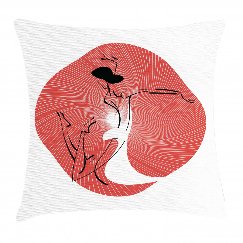 Dancer Drawn by Lines Pillow Cover