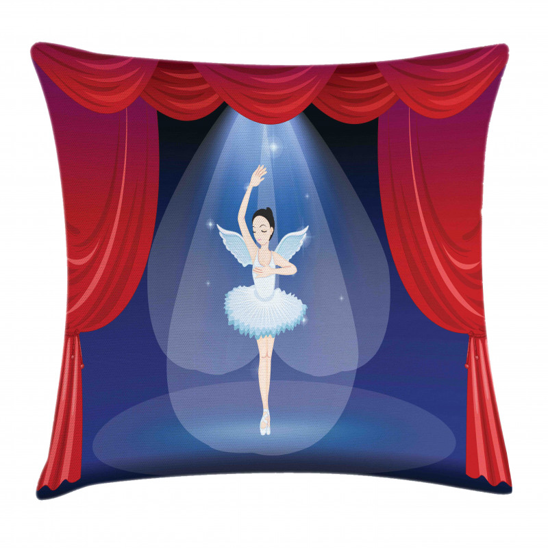 Winged Dancer on the Stage Pillow Cover