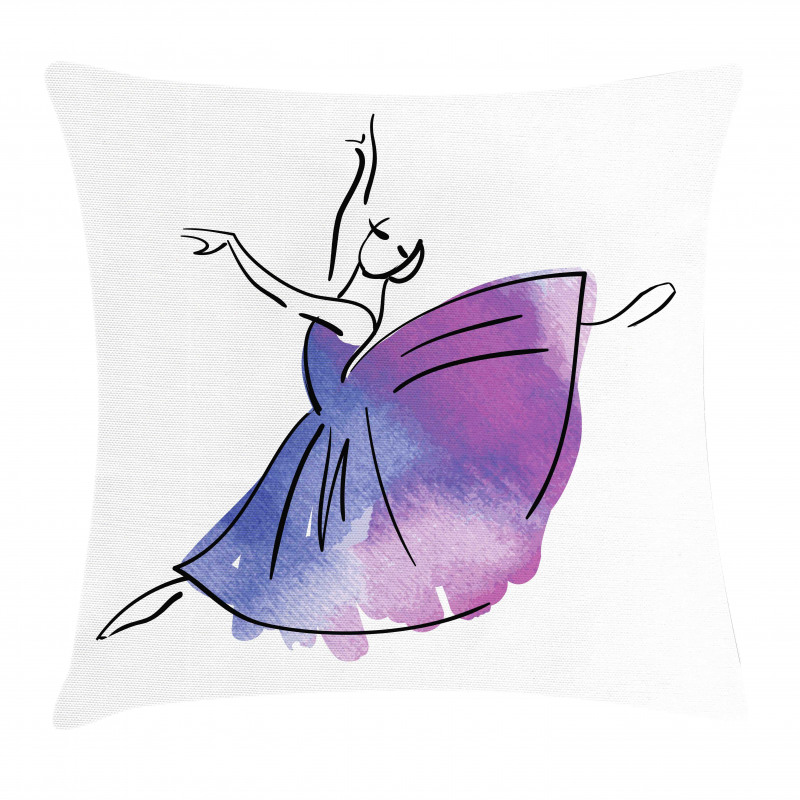 Doodle Style Ballerina Pillow Cover