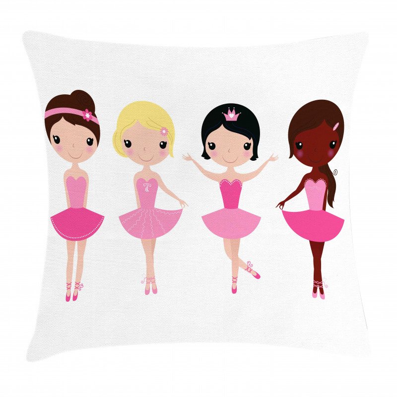 Little Kid Girls in Costumes Pillow Cover