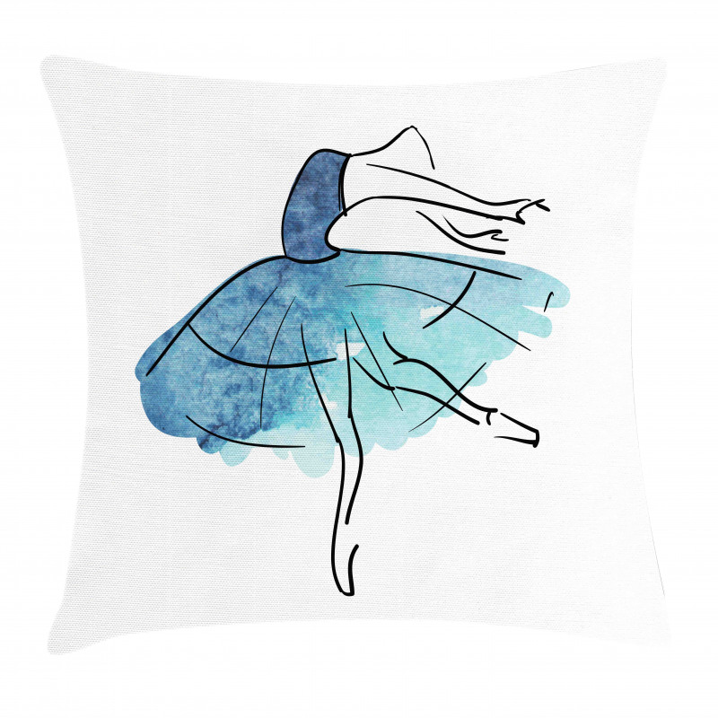 Watercolor Tutu Blue Tones Pillow Cover