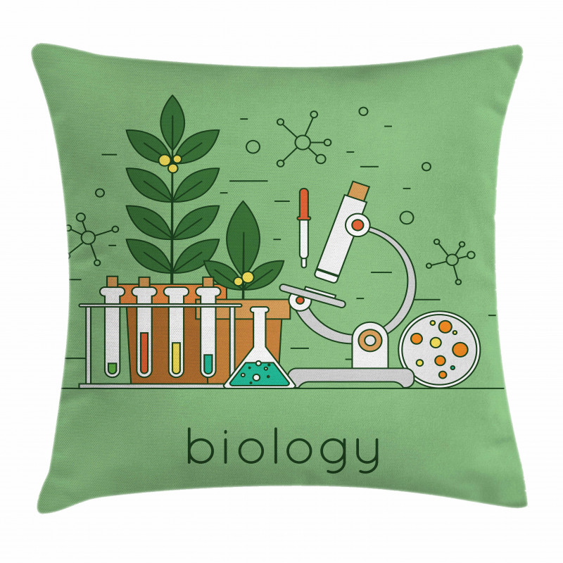 Biology Laboratory Workspace Pillow Cover