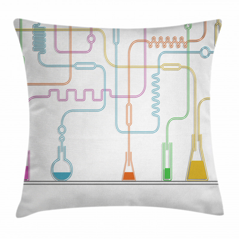 Beakers with Solution and Tubes Pillow Cover