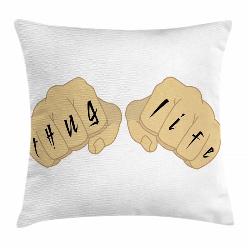 Male Fists with Tattoo Pillow Cover