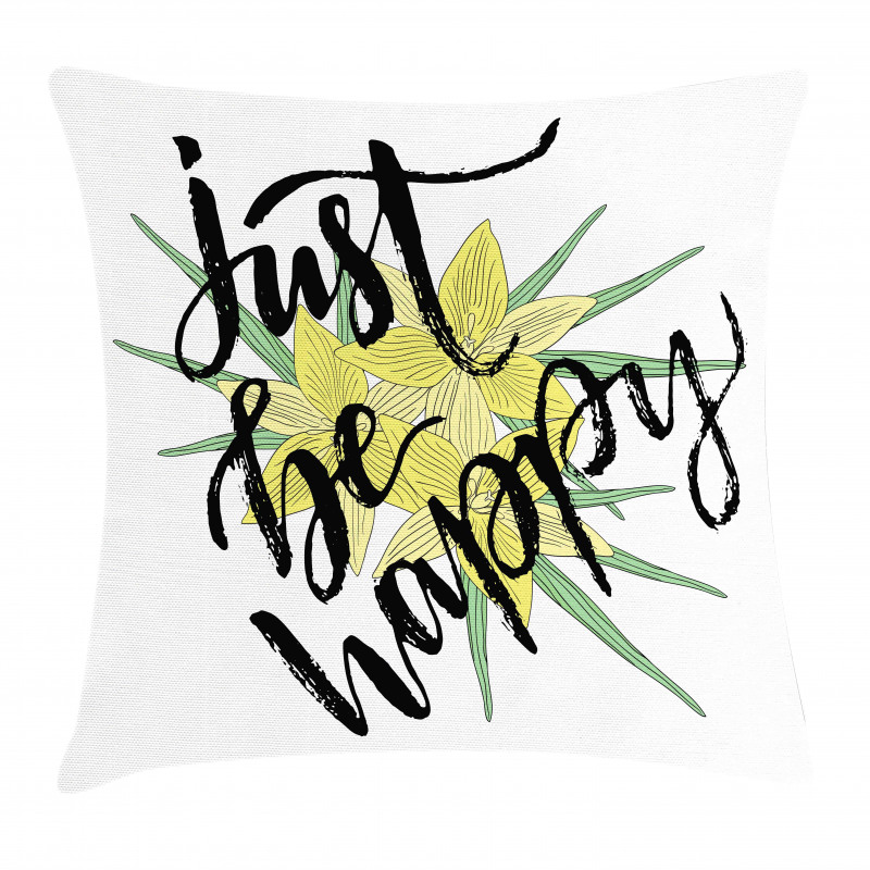 Yellow Blossoms Leaves Pillow Cover