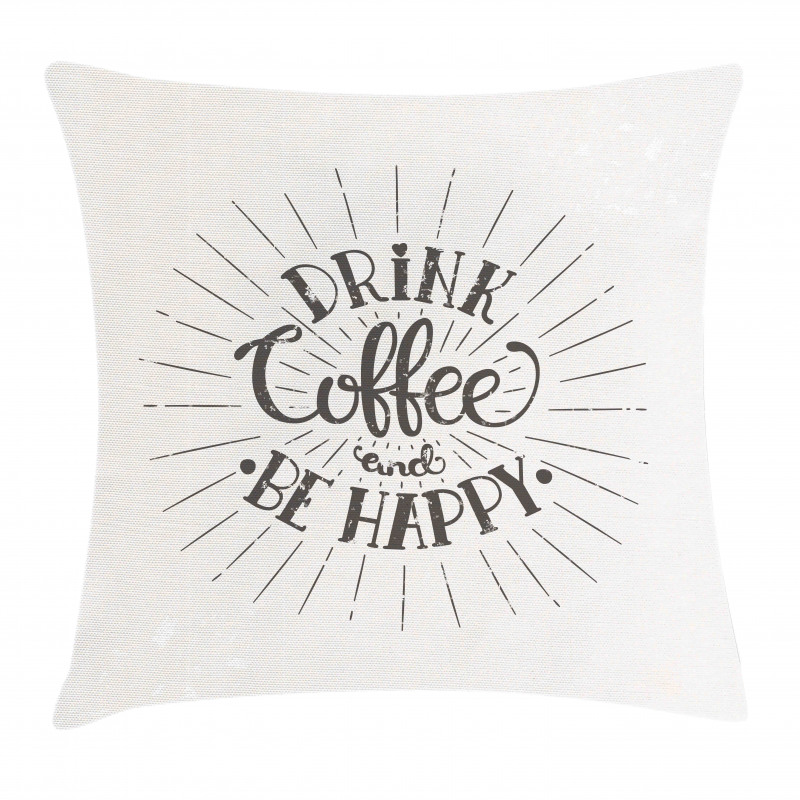 Coffee Words Grunge Effect Pillow Cover