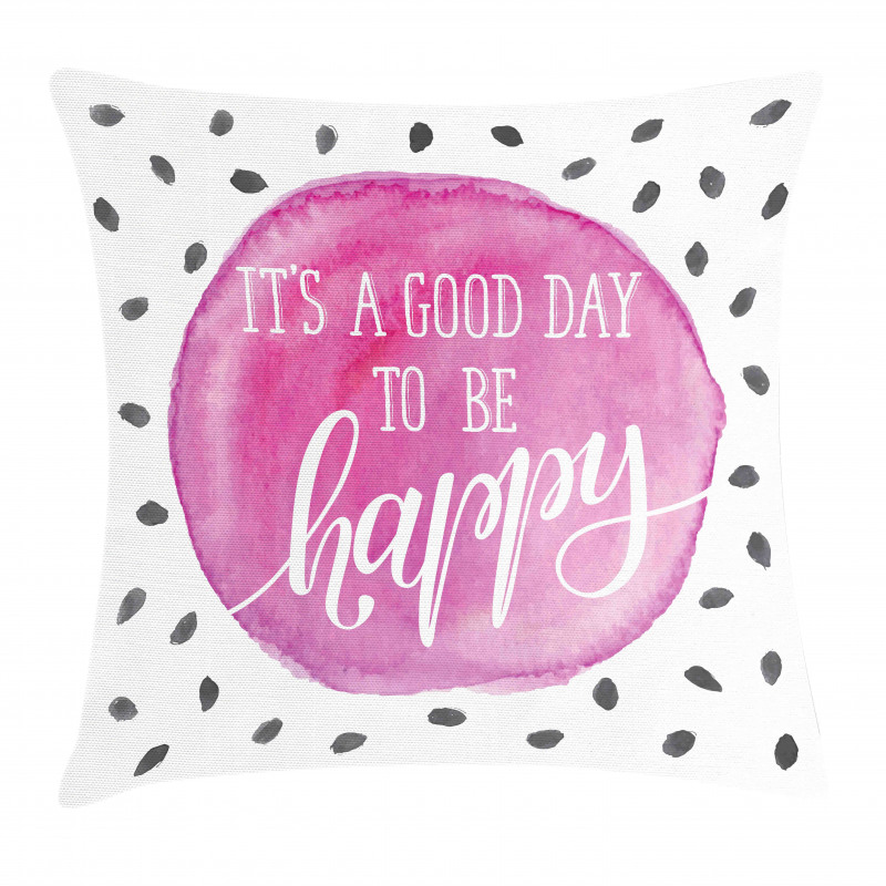 Watercolor Spot with Words Pillow Cover