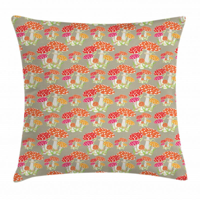 Wild Forest Mushrooms Food Pillow Cover