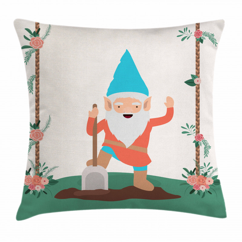 Funny Character in the Garden Pillow Cover