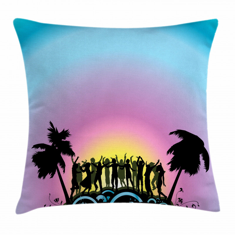 Joyful Dancing People Pillow Cover