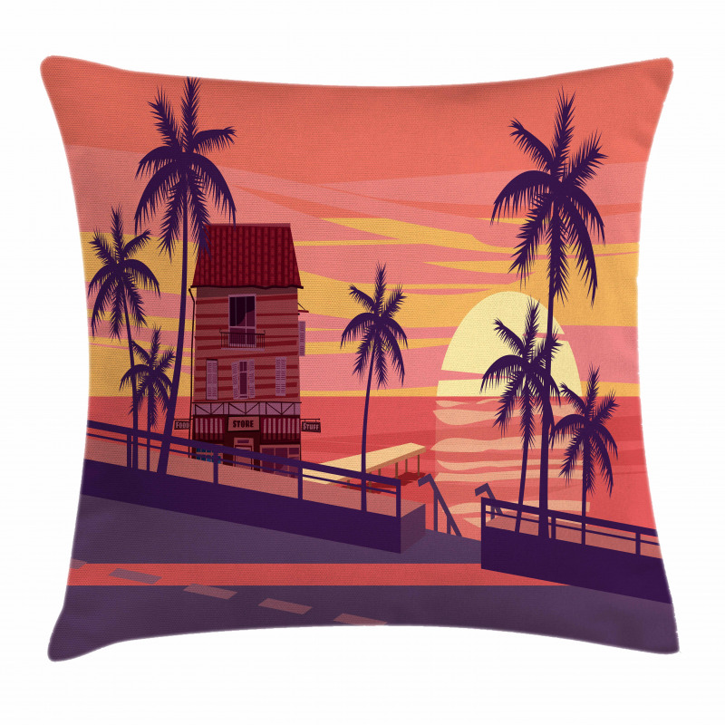 Sunset by the Road Pillow Cover