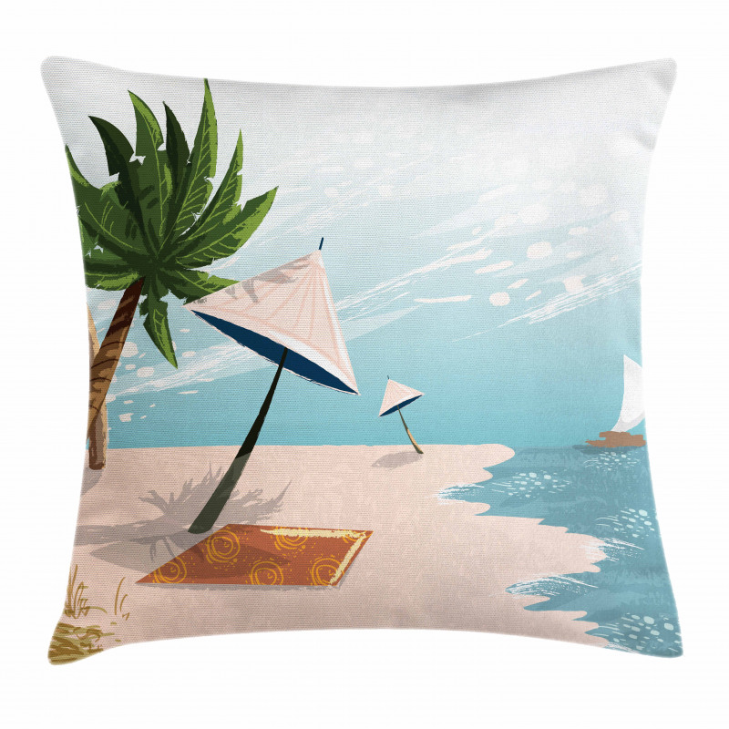 Beach Landscape Paradise Pillow Cover