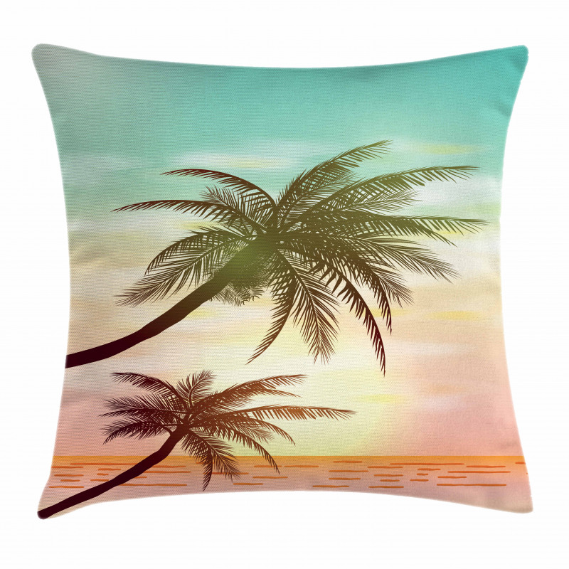 Tropical Horizon Scene Pillow Cover
