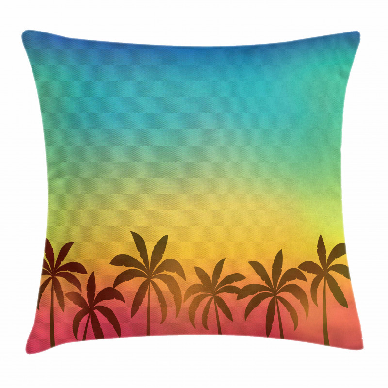 Palm Tree Tops on Island Pillow Cover